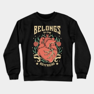 Valentine's Day My heart beats for my boyfriend edgy emo design heart Crewneck Sweatshirt